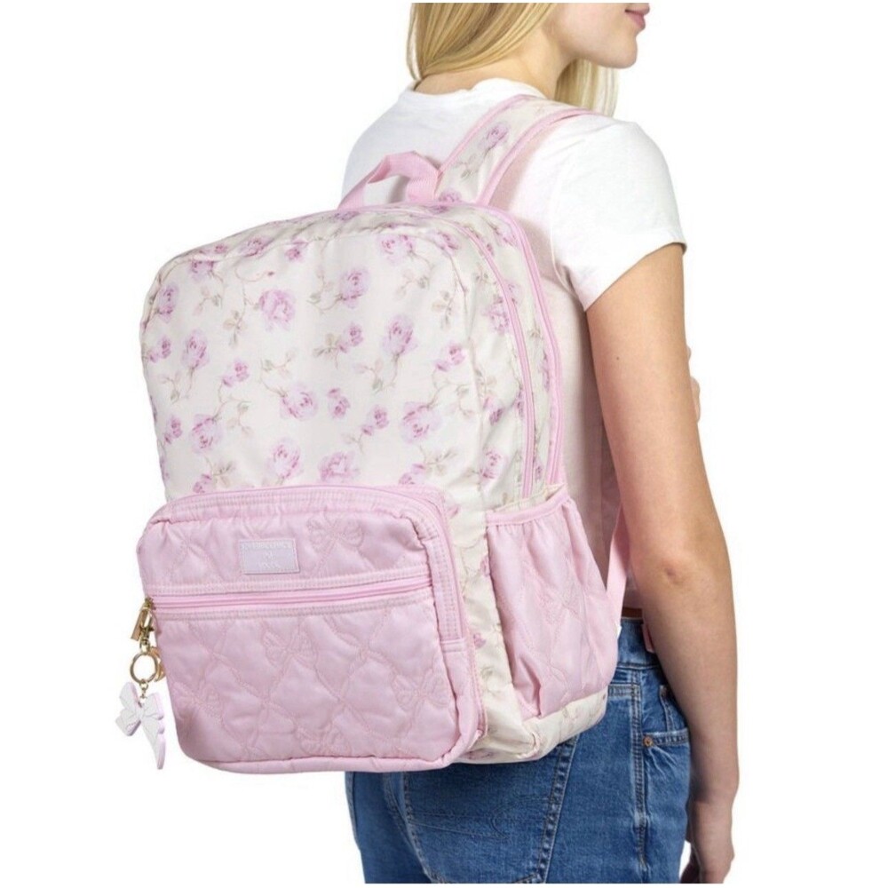 BRAND NEW Love Shack Fancy x Target - Yoobi Ribbon Rosa Backpack Sterling Dusk - Picture 5 of 8